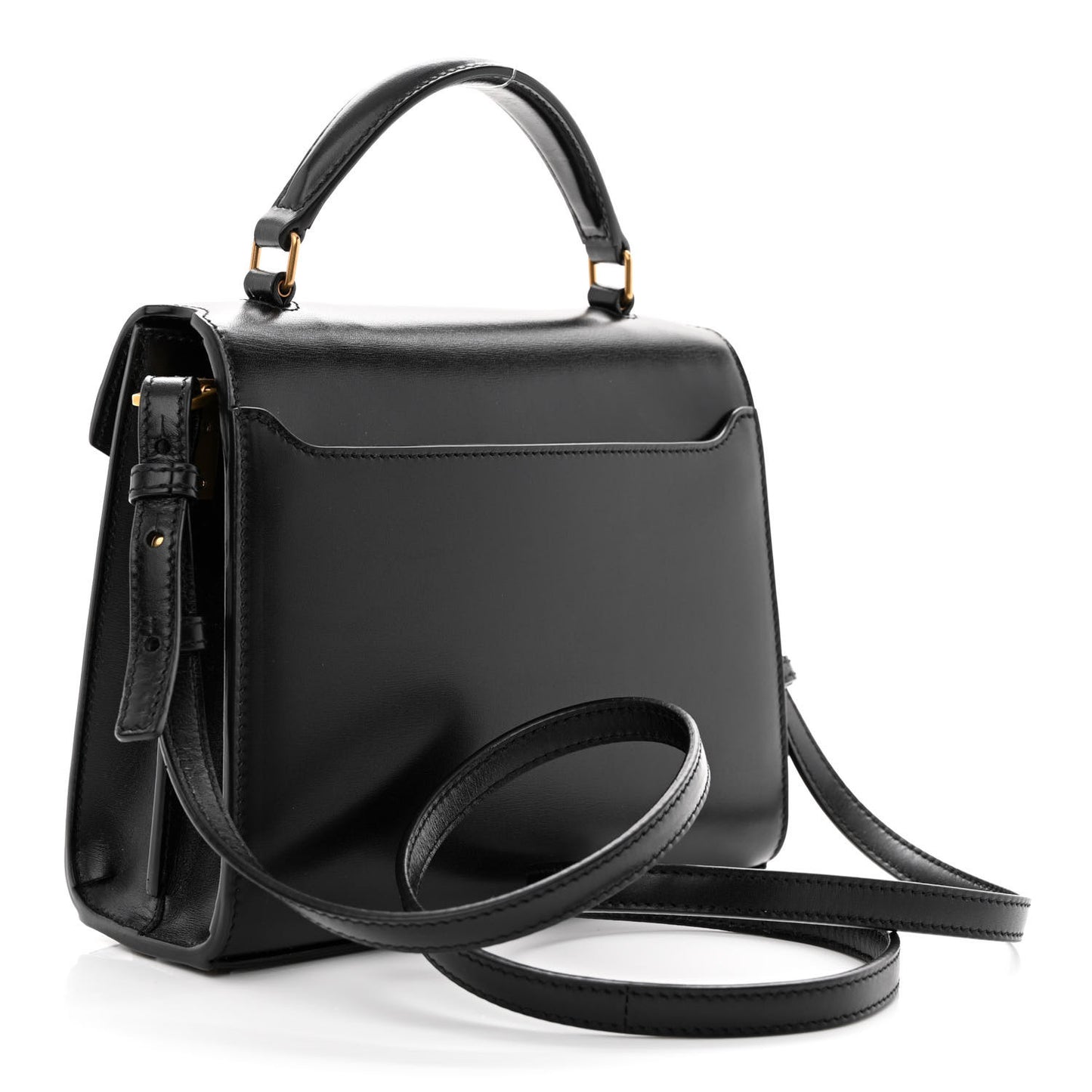 Calfskin Mini Classic Monogram Cassandra Top Handle Black