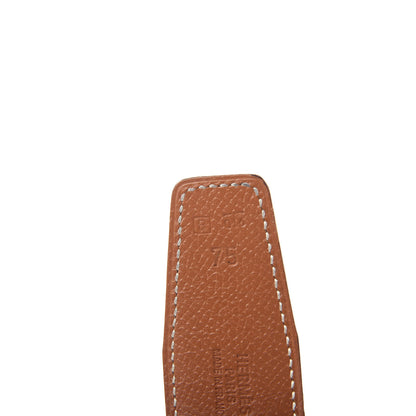 Hermes Box Courchevel 32mm H Belt 75 Black Gold 6 of 7