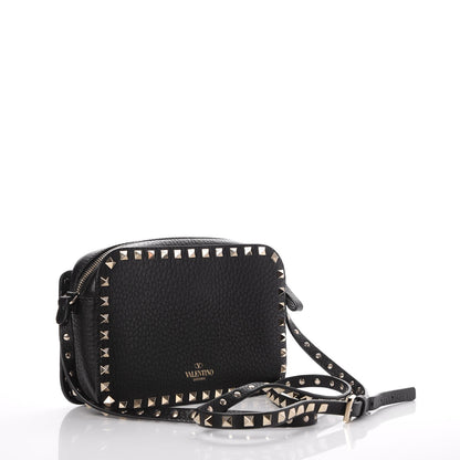 Valentino Garavani Grained Calfskin Rockstud Flip Lock Camera Crossbody Bag Black 3 of 7