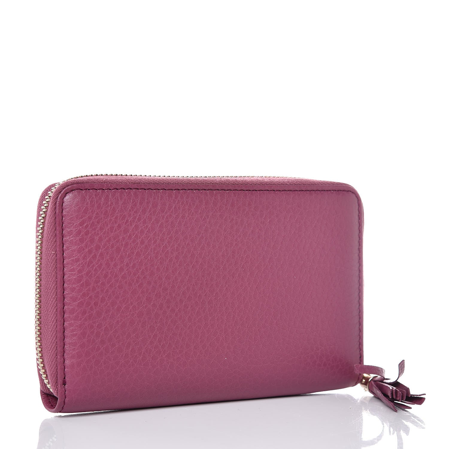 Gucci Pebbled Calfskin Medium Soho Zip Around Wallet Peonia Flower 3 of 8