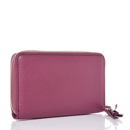Gucci Pebbled Calfskin Medium Soho Zip Around Wallet Peonia Flower 3 of 8