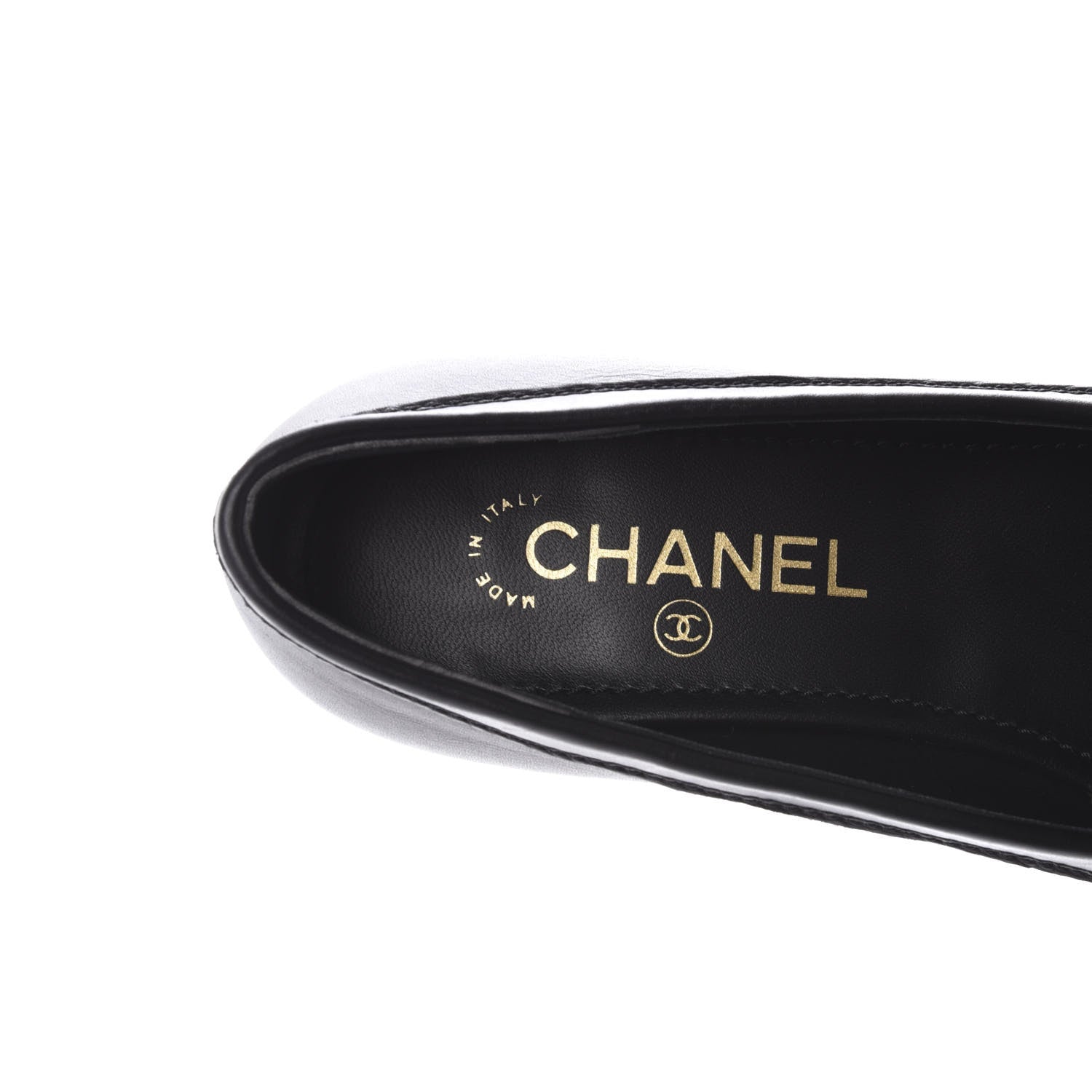 Chanel Calfskin CC Chain Mocassin Loafers 37.5 Black 7 of 9