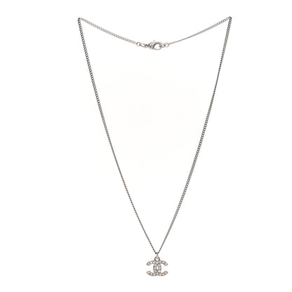 Chanel Crystal Timeless CC Necklace Silver 3 of 7