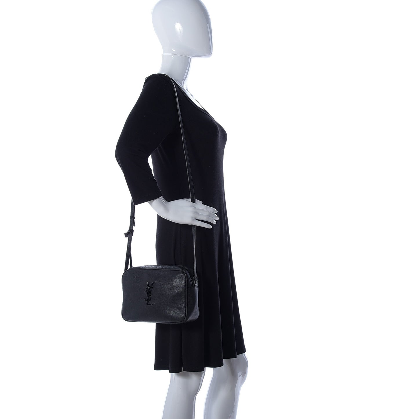 Lambskin Monogram Lou Camera Bag Black