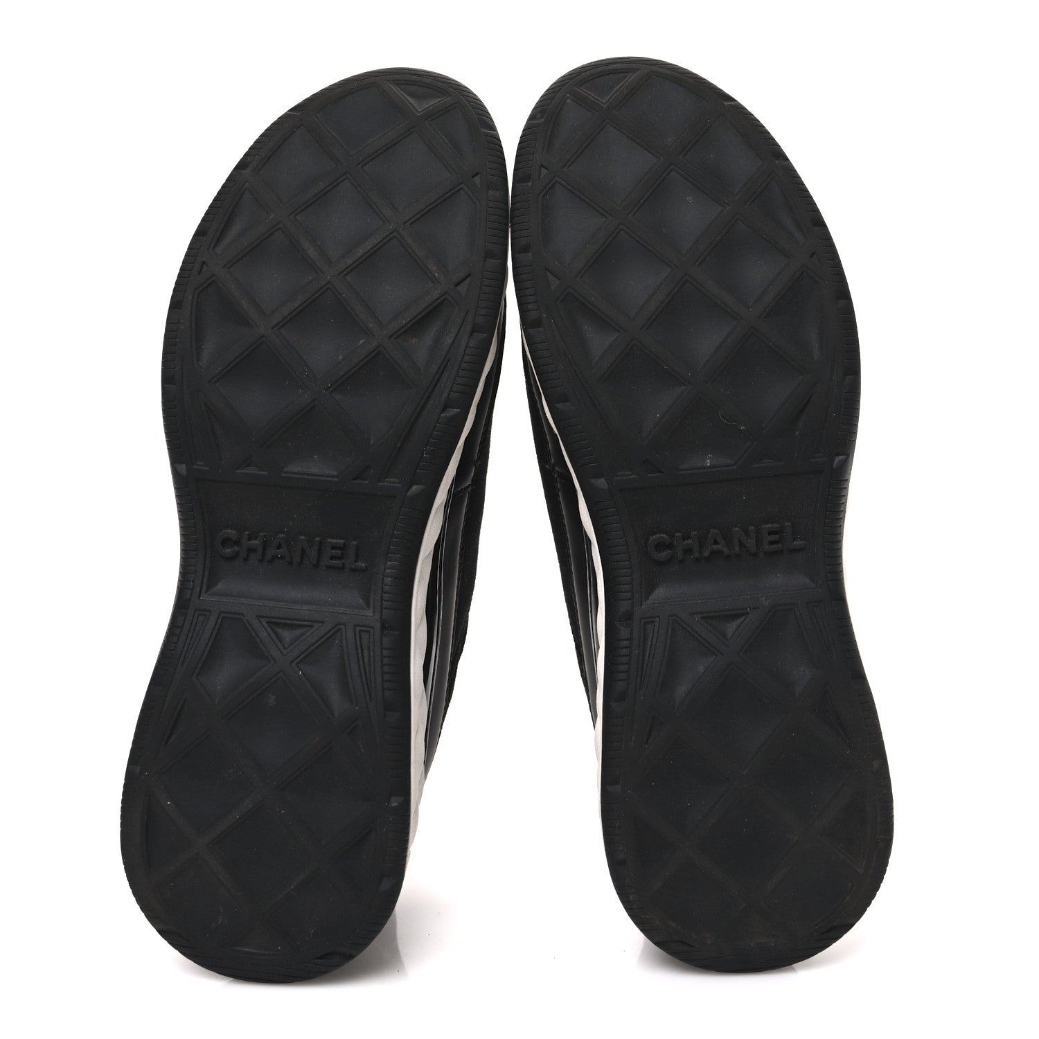 Chanel Velvet Calfskin Mixed Fibers CC Sneakers 38.5 Black 7 of 9