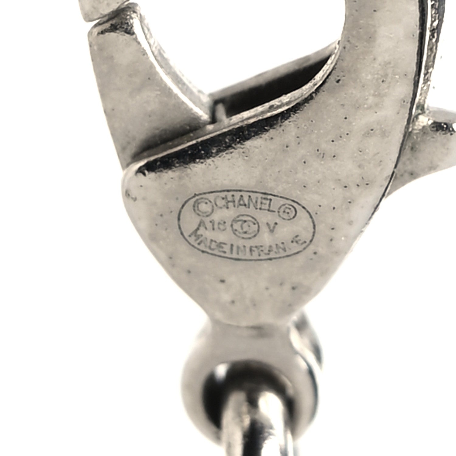 Chanel Graduated Pearl Crystal CC Long Necklace Silver 5 of 6