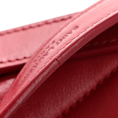 Saint Laurent Calfskin Y Quilted Monogram Medium Loulou Chain Satchel Lipstick Red 12 of 14