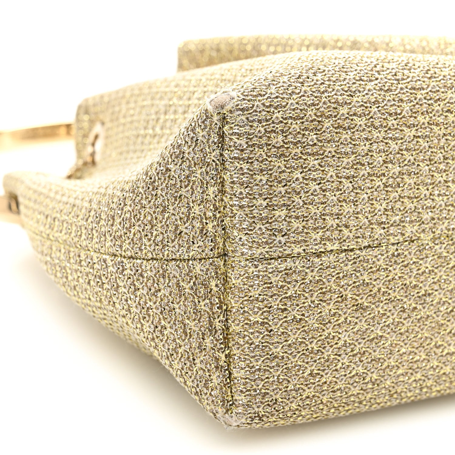 Jimmy Choo Metallic Woven Bon Bon Bag Champagne 9 of 12