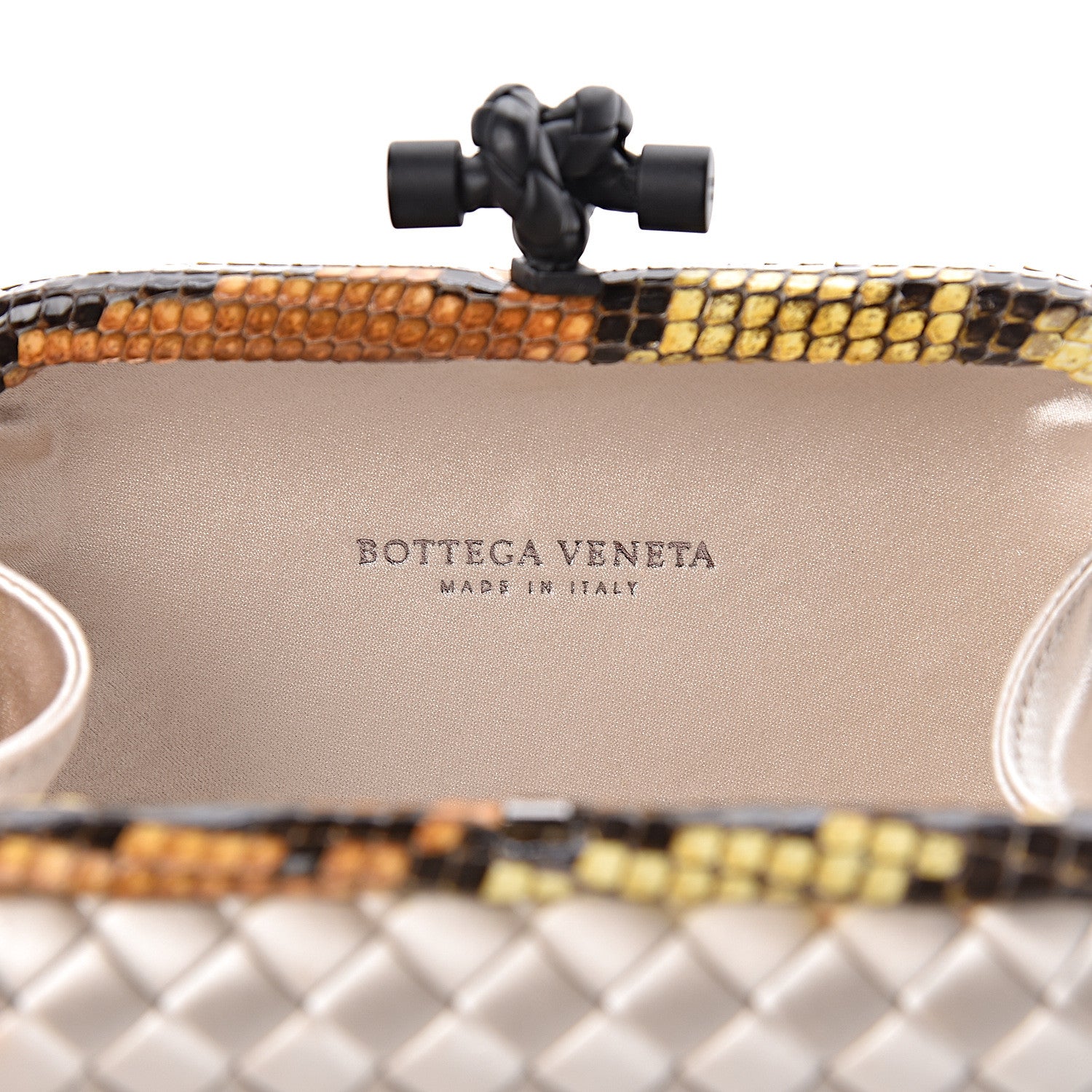 Bottega Veneta Satin Intreccio Impero Ayers Knot Clutch Ivory 6 of 10