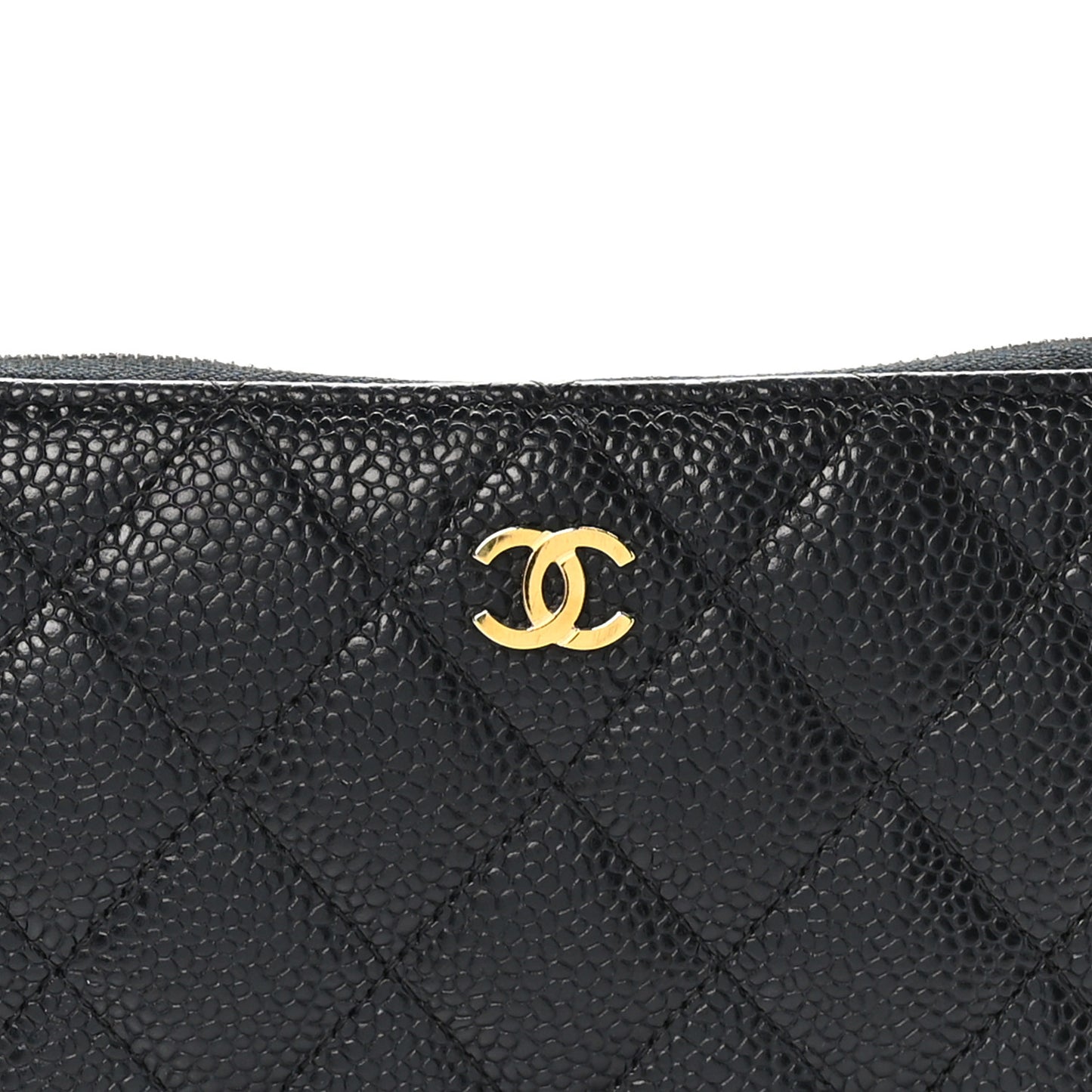 Caviar Quilted Large Gusset Zip Around Wallet Black
