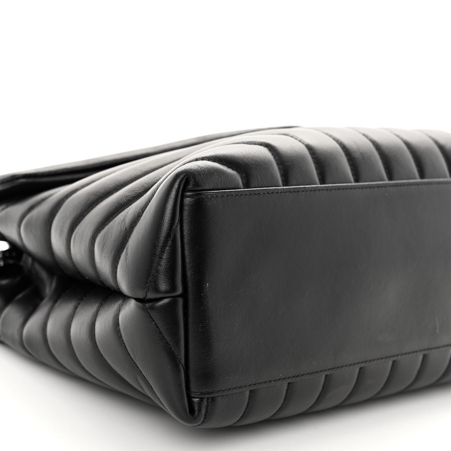 Saint Laurent Calfskin Y Quilted Monogram Monochrome Medium Loulou Chain Satchel Black 8 of 9