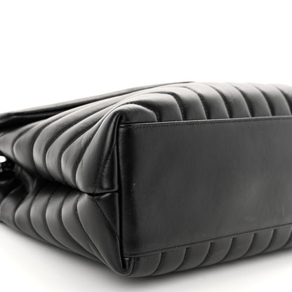 Saint Laurent Calfskin Y Quilted Monogram Monochrome Medium Loulou Chain Satchel Black 8 of 9