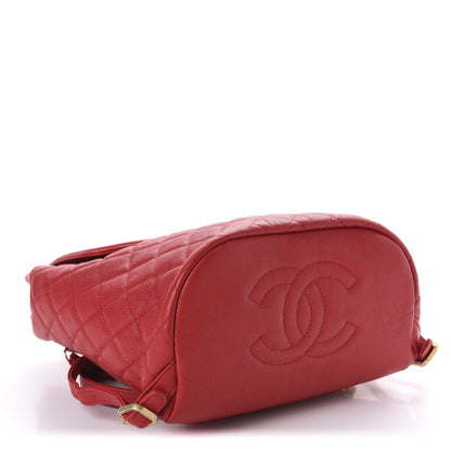 Chanel Caviar Quilted Filigree Backpack Red 3 of 9