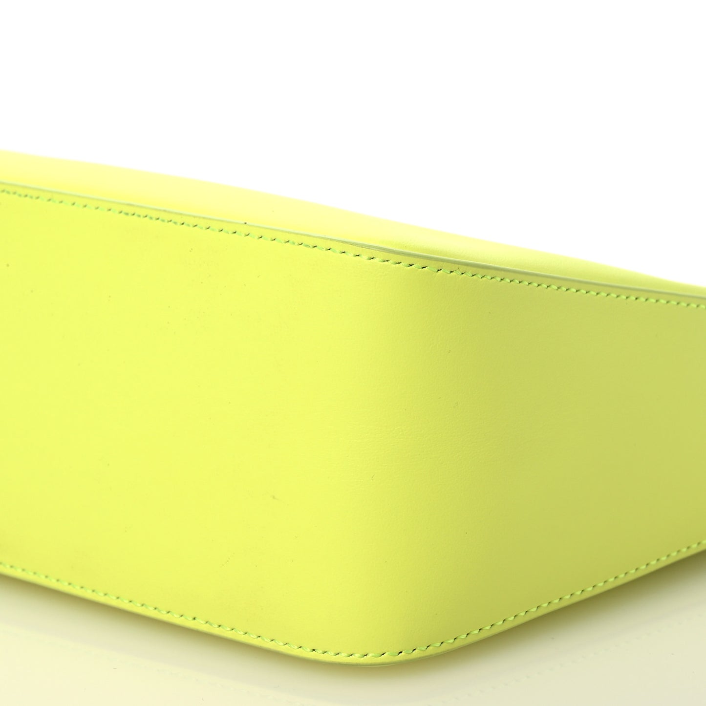 Smooth Calfskin Small Moon Cut Out Shoulder Bag Fluo Yellow