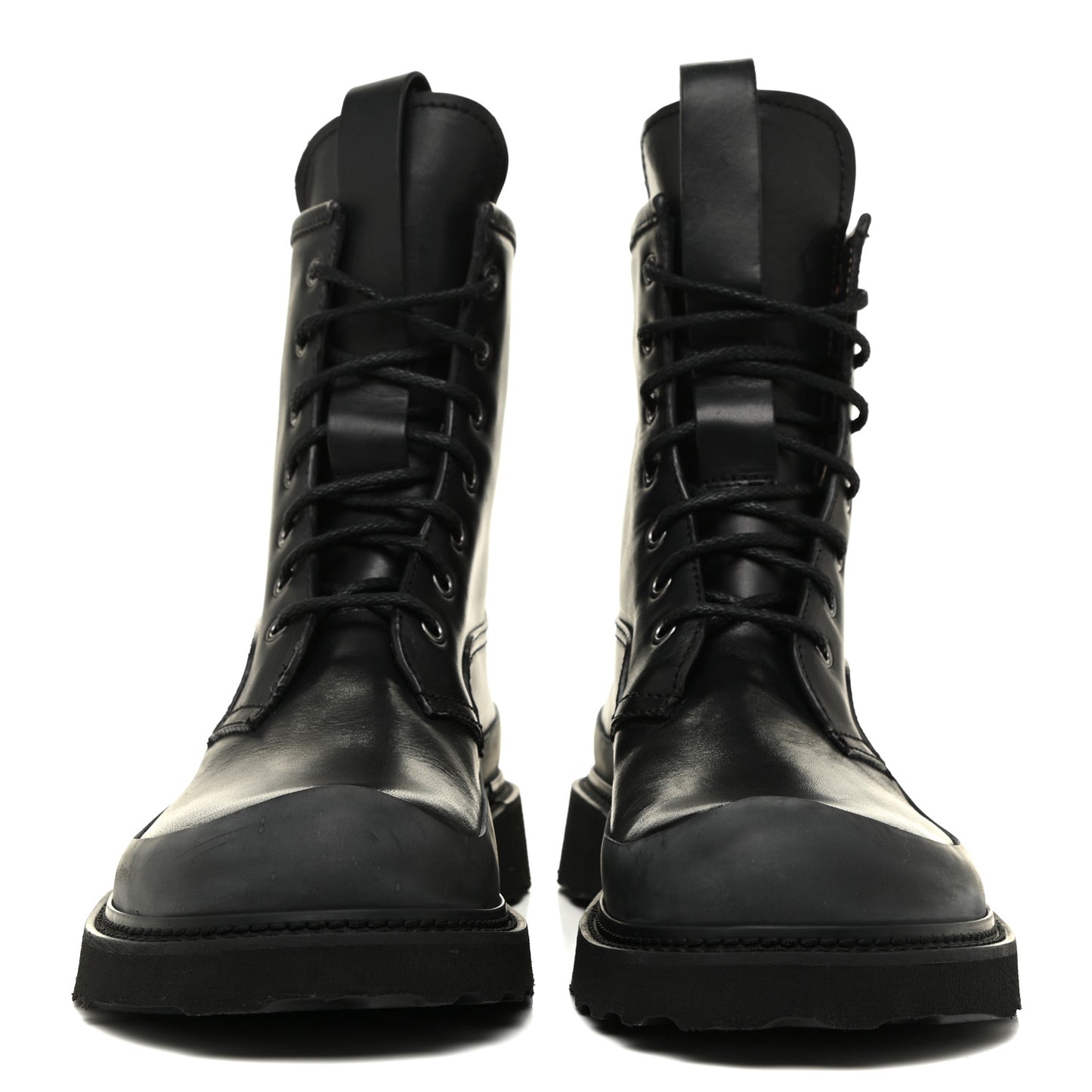 Calfskin Lace Up Martin Boots 41 Black