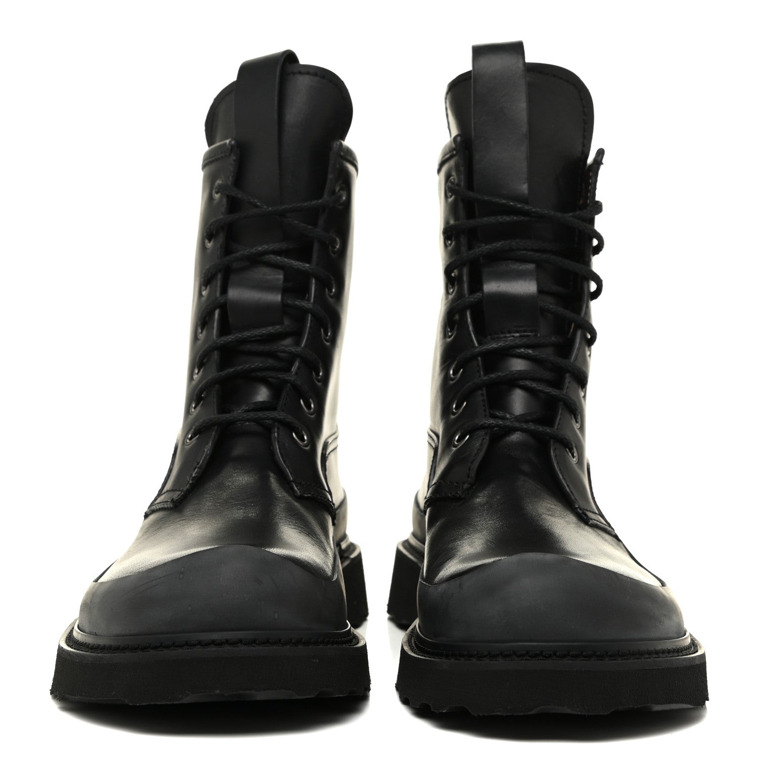 Bottega Veneta Calfskin Lace Up Martin Boots 41 Black 2 of 9