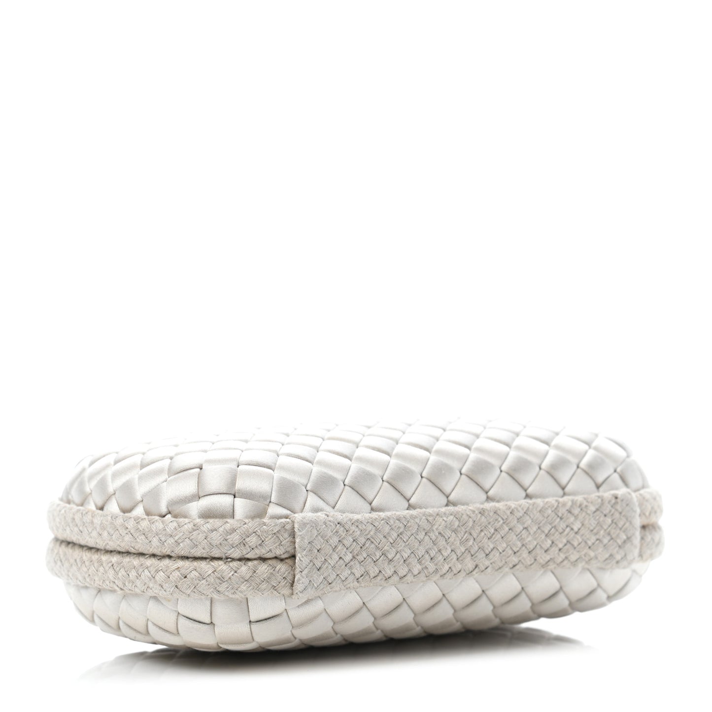 Satin Intreccio Impero Knot Clutch Ivory
