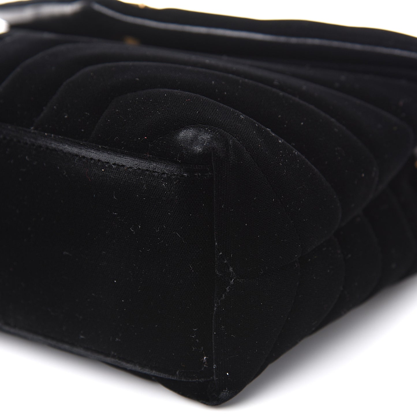 Velvet Y Quilted Monogram Small Loulou Chain Satchel Black