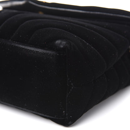 Saint Laurent Velvet Y Quilted Monogram Small Loulou Chain Satchel Black 8 of 9