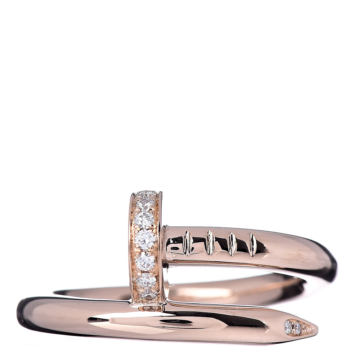 Cartier 18K Pink Gold Diamond Juste Un Clou Ring 53 6.25 1 of 4