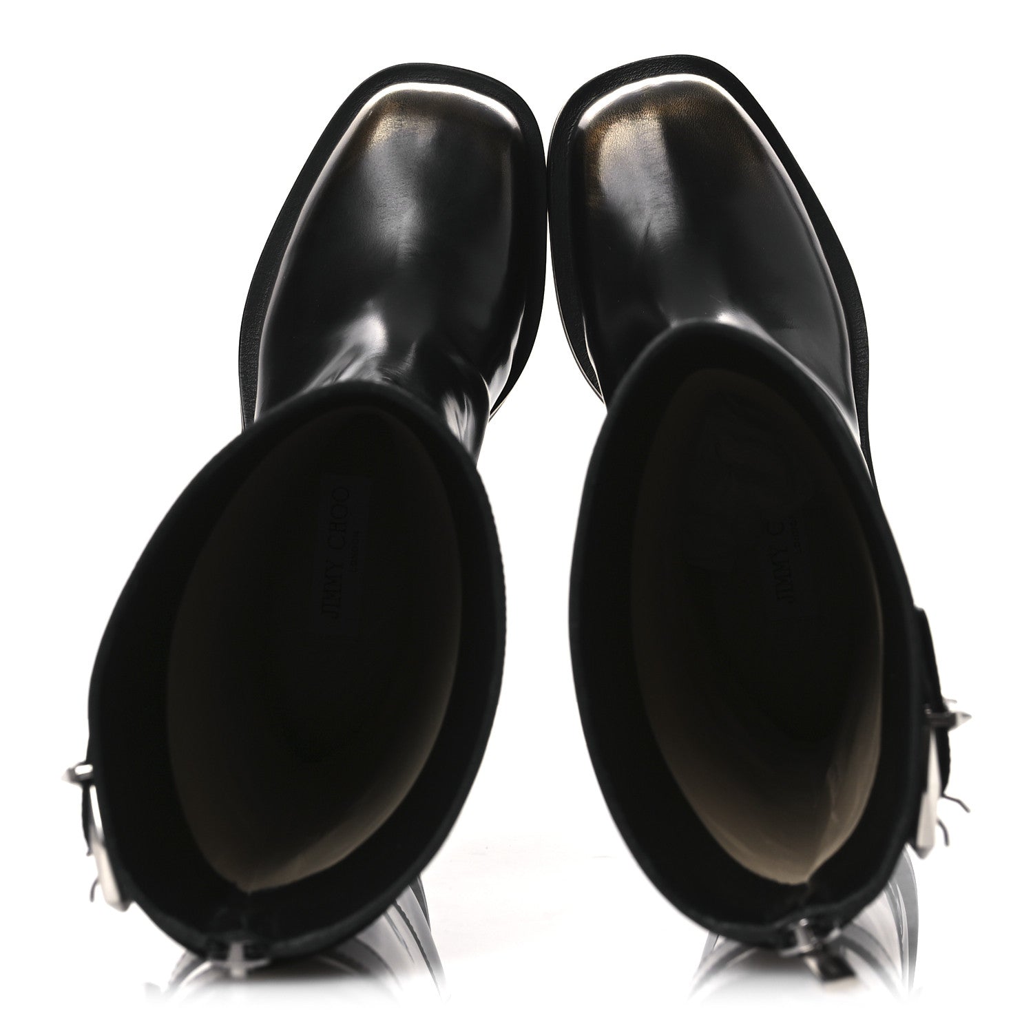 Jimmy Choo Burnished Brushed Calfskin Brooklyn 50 Boots 36.5 Black Gold 2 of 12