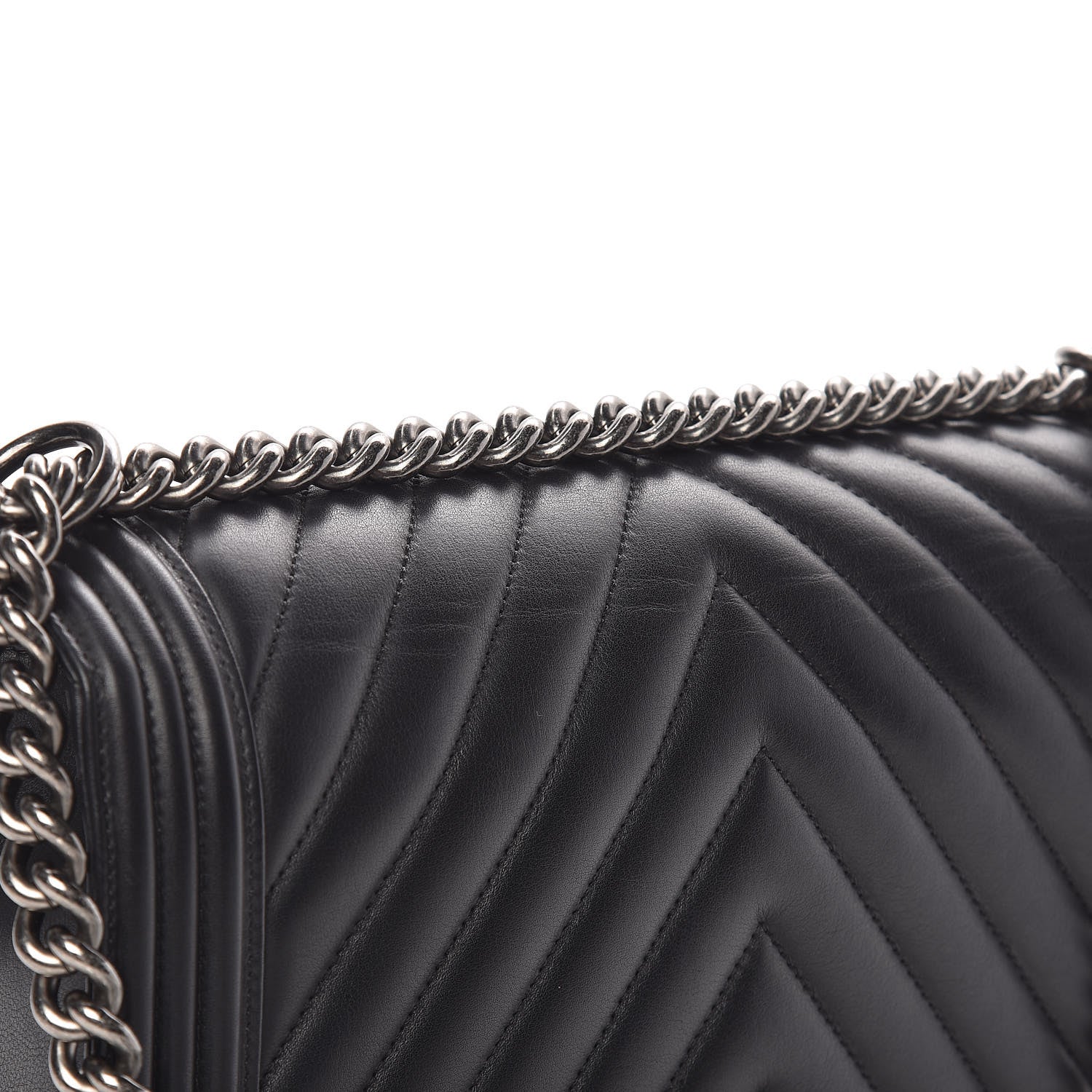 Chanel Calfskin Chevron Quilted New Medium Boy Flap Black 11 of 14