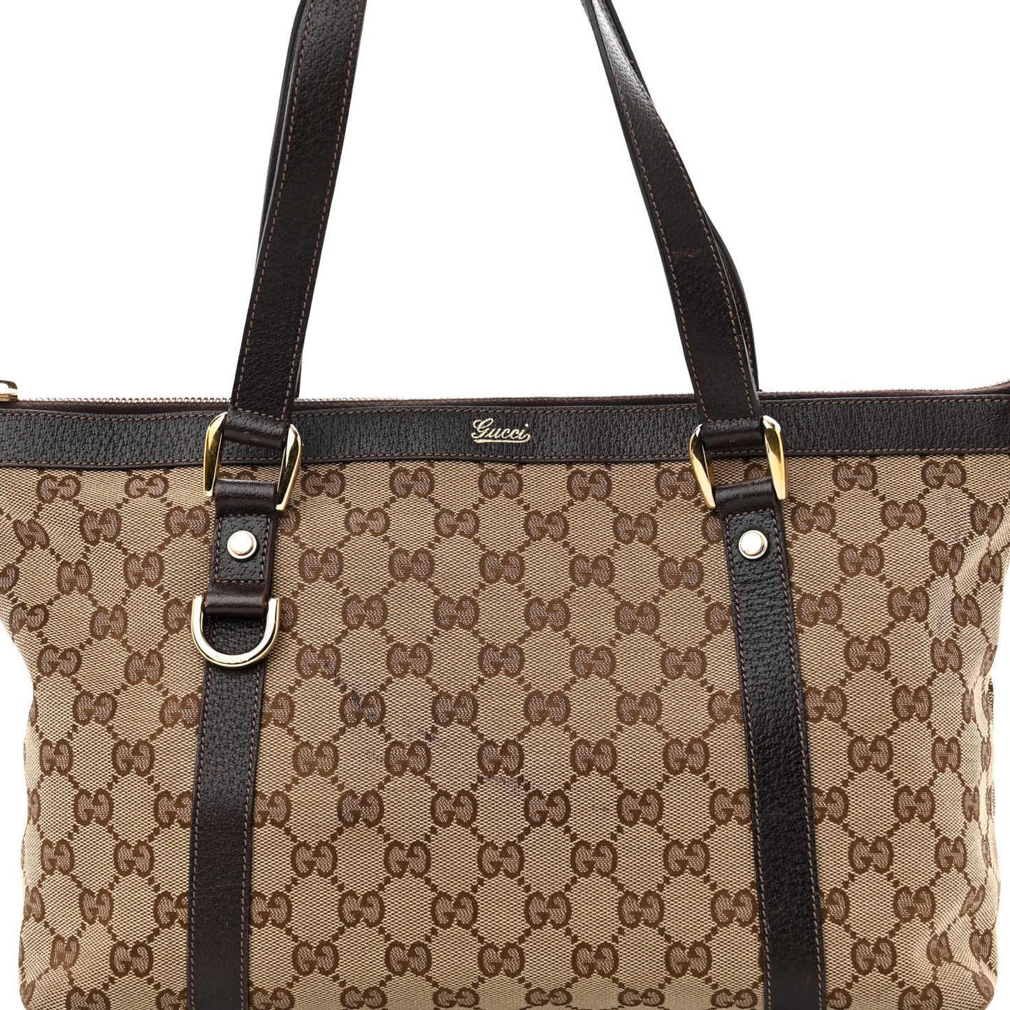 Monogram Medium Abbey Tote Dark Brown