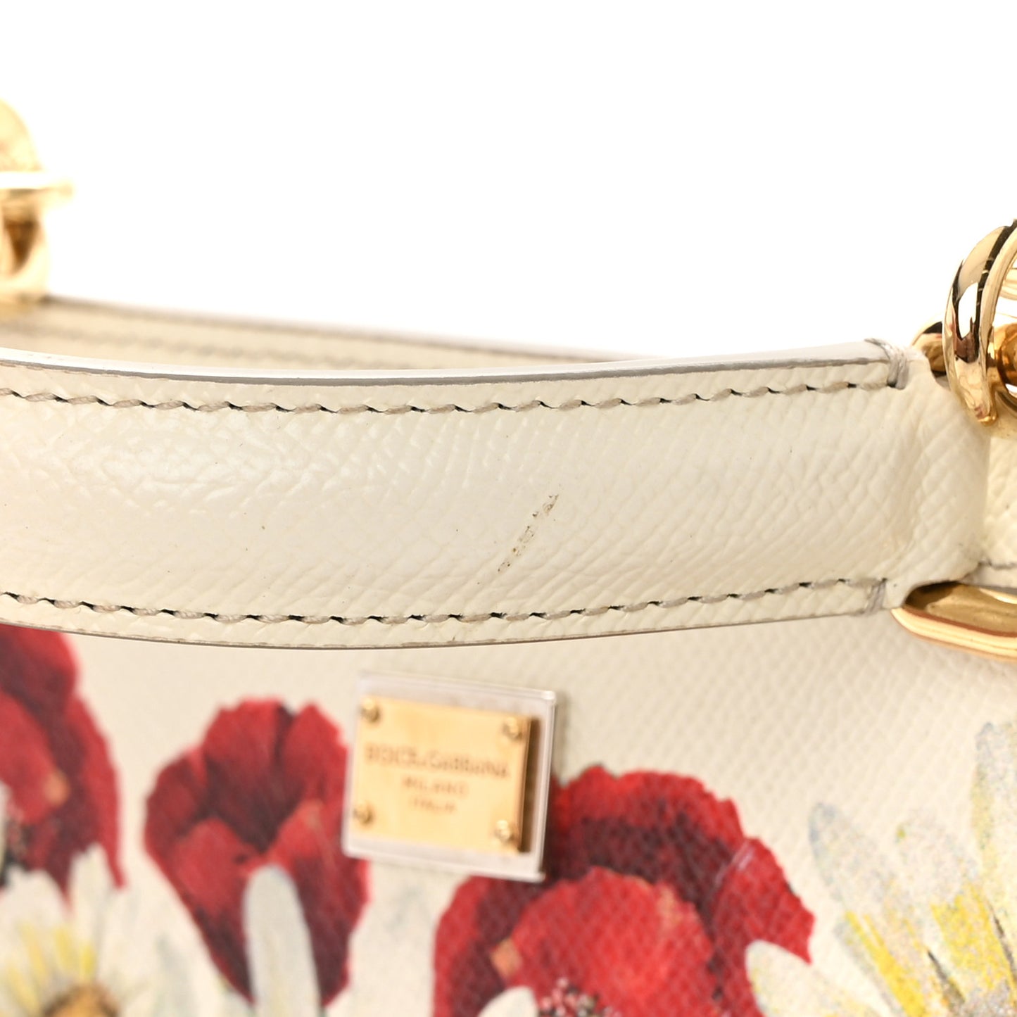 Dauphine St.Giap Papaveri Print Medium Miss Sicily Satchel White Multicolor