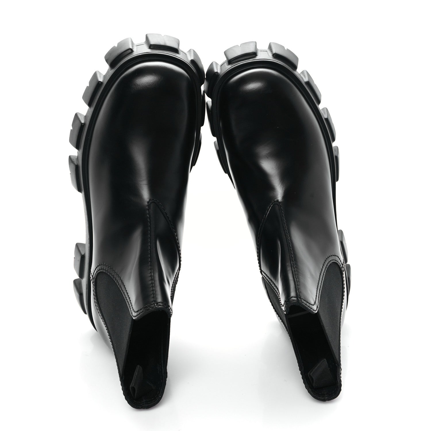 Prada Spazzolato Rois Mens Monolith Chelsea 55mm Ankle Boots 10.5 Black 2 of 9
