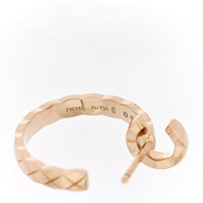 Chanel 18K Beige Gold Medium Coco Crush Hoop Earrings 5 of 5