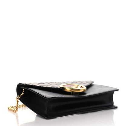 Fendi Vitello Liberty F is Fendi Bi-Color FF 1974 Embossed Envelope Belt Bag Maya Black 4 of 9