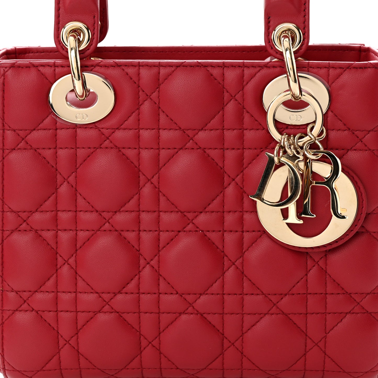 Lambskin Cannage Small My ABCDior Lady Dior Red