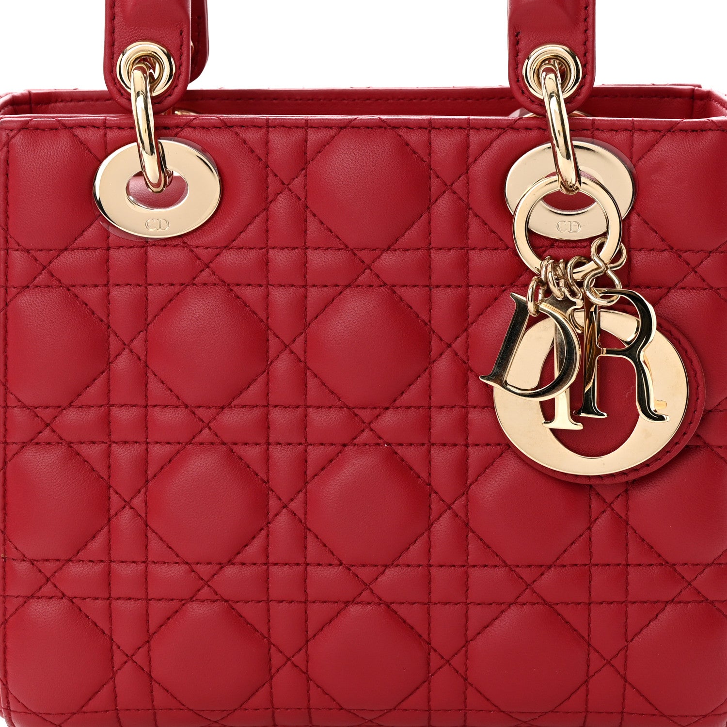 Christian Dior Lambskin Cannage Small My ABCDior Lady Dior Red 7 of 13