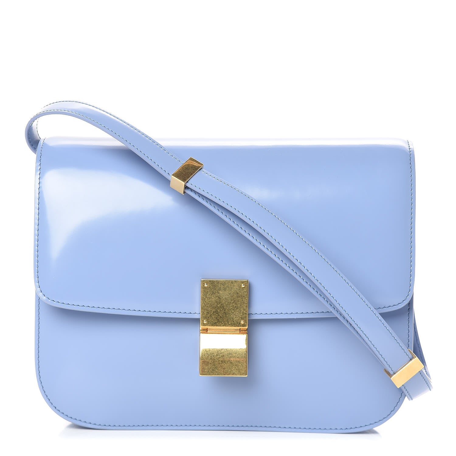 Celine Spazzolato Calfskin Medium Classic Box Flap Bag Porcelain 1 of 9