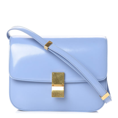 Celine Spazzolato Calfskin Medium Classic Box Flap Bag Porcelain 1 of 9