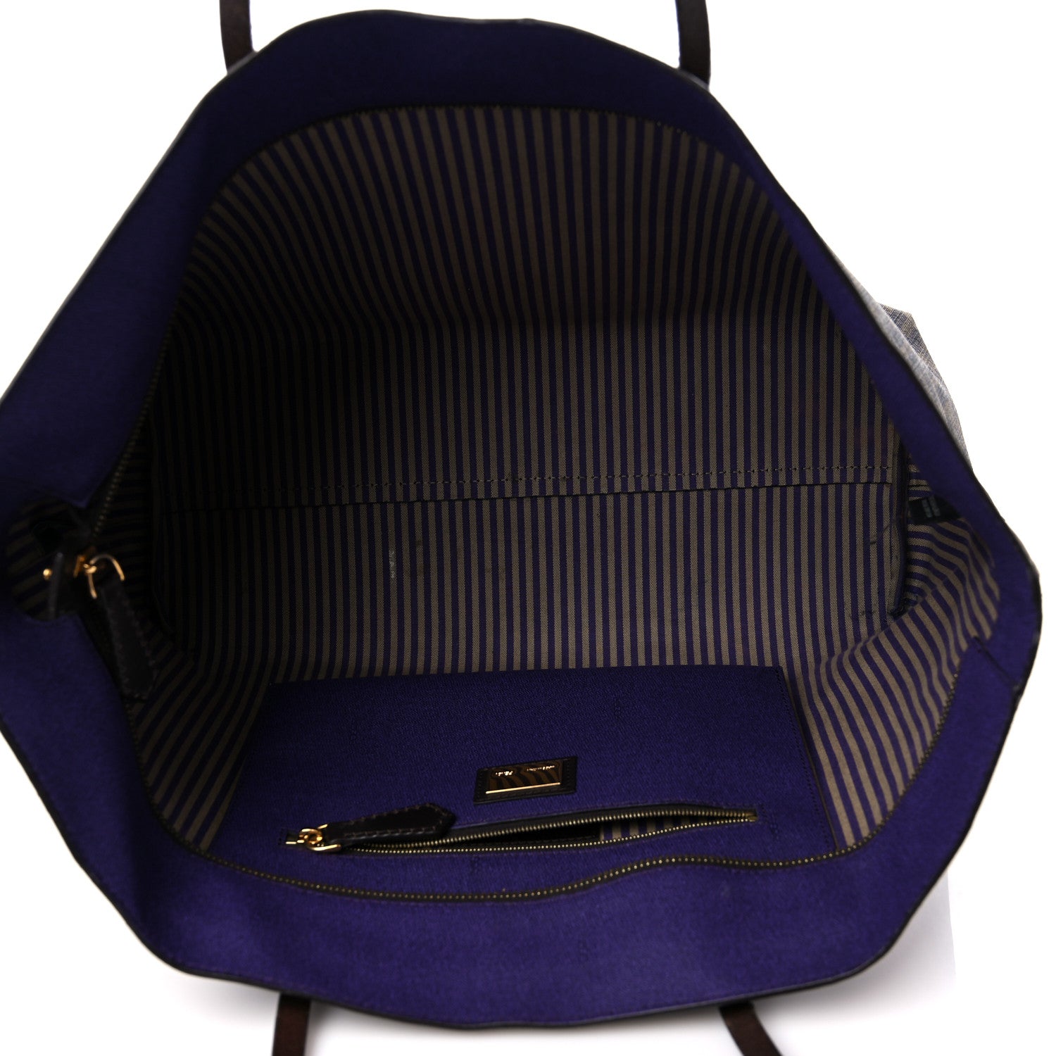 Fendi Zucca Spalmati Medium Roll Tote Tobacco Viola 5 of 13