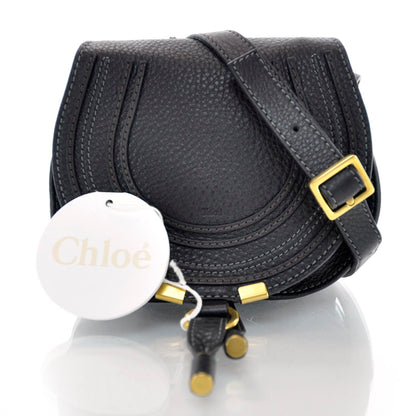 Chloe Leather Marcie Round Crossbody Bag Black 1 of 7