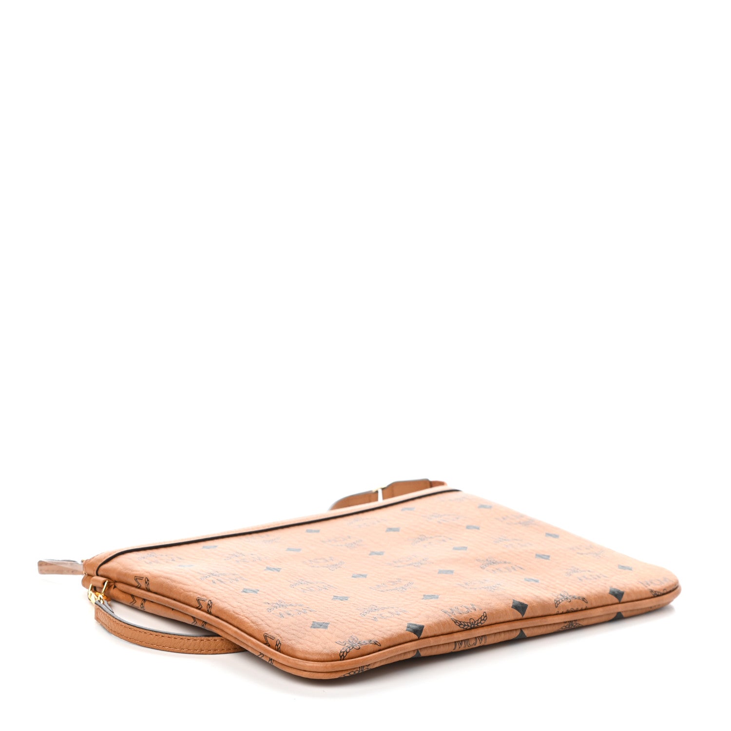 MCM Visetos Liz Shopper Tote Pouch Cognac 4 of 8