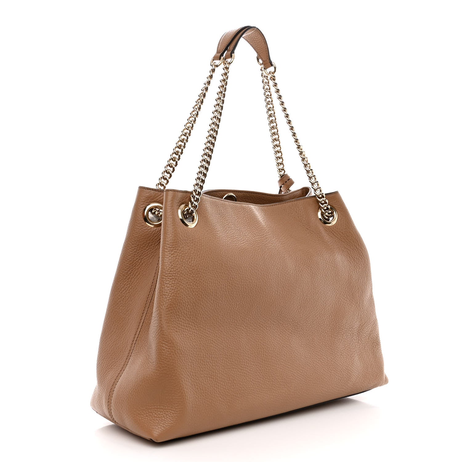 Gucci Pebbled Calfskin Medium Soho Chain Shoulder Bag Camelia 3 of 11