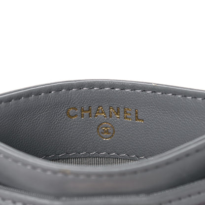 Chanel Lambskin Quilted Boy Card Holder Grey 6 of 12
