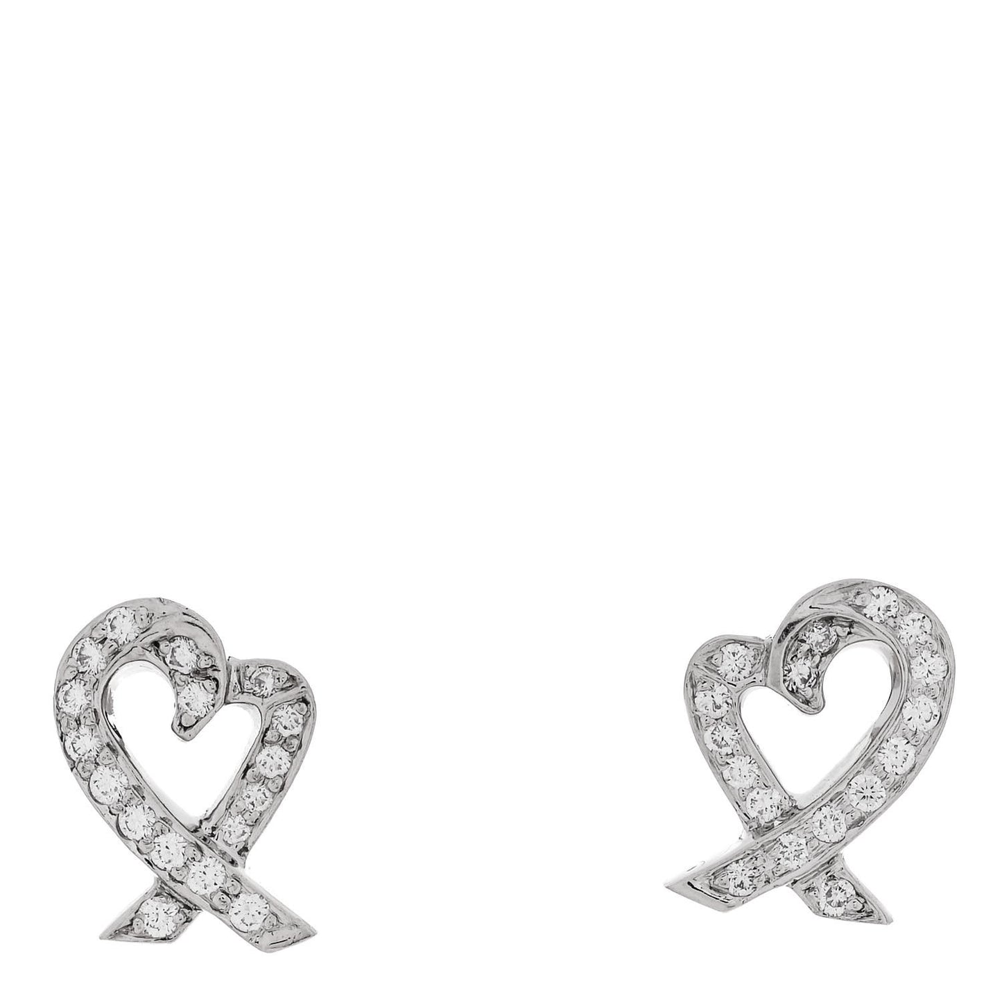 Platinum Diamond Loving Heart Earrings