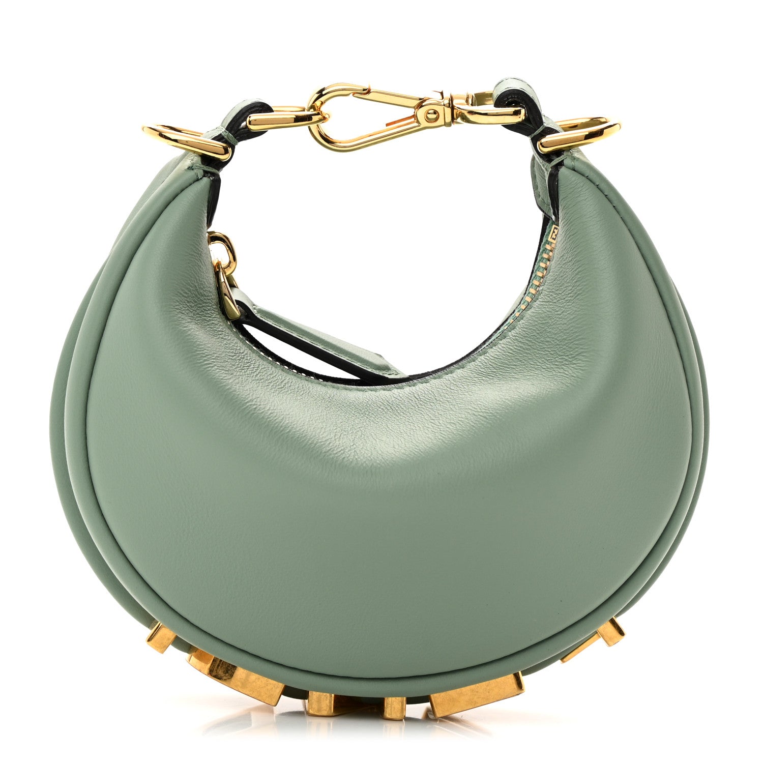 Fendi Vitello Grace New Matte Nano Fendigraphy Hobo Charm Menta 1 of 11