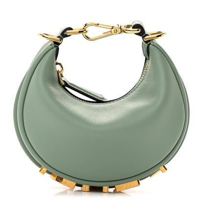 Fendi Vitello Grace New Matte Nano Fendigraphy Hobo Charm Menta 1 of 11