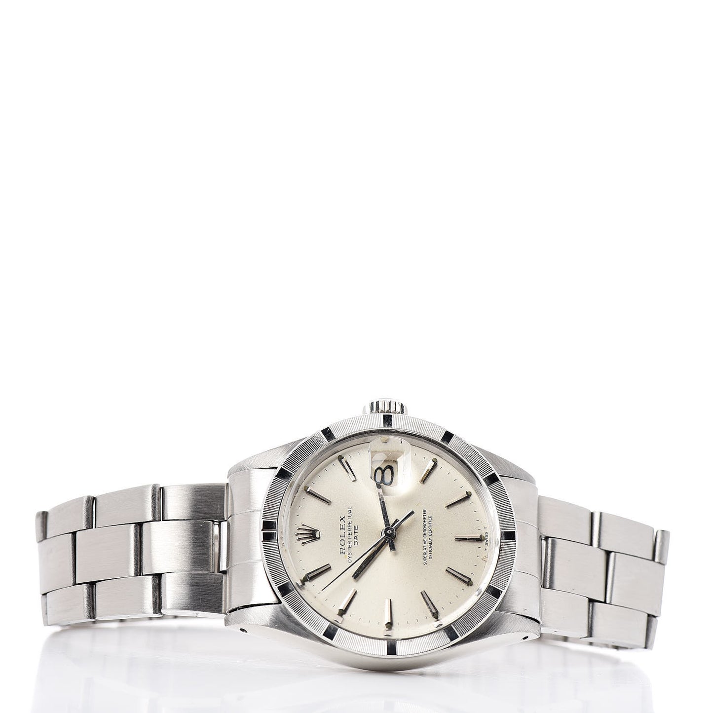 Stainless Steel 34mm Oyster Perpetual Date Watch Silver 1501