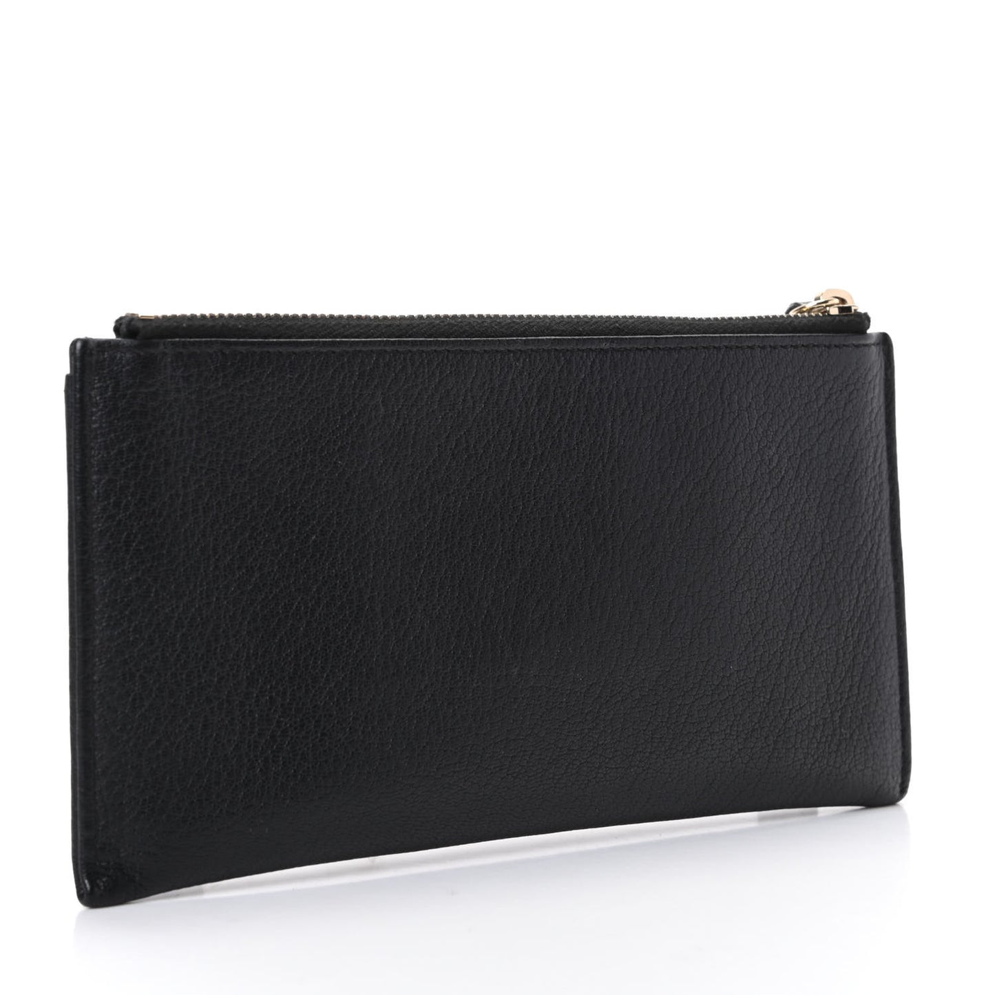 Goatskin Classic Zip Pouch Black