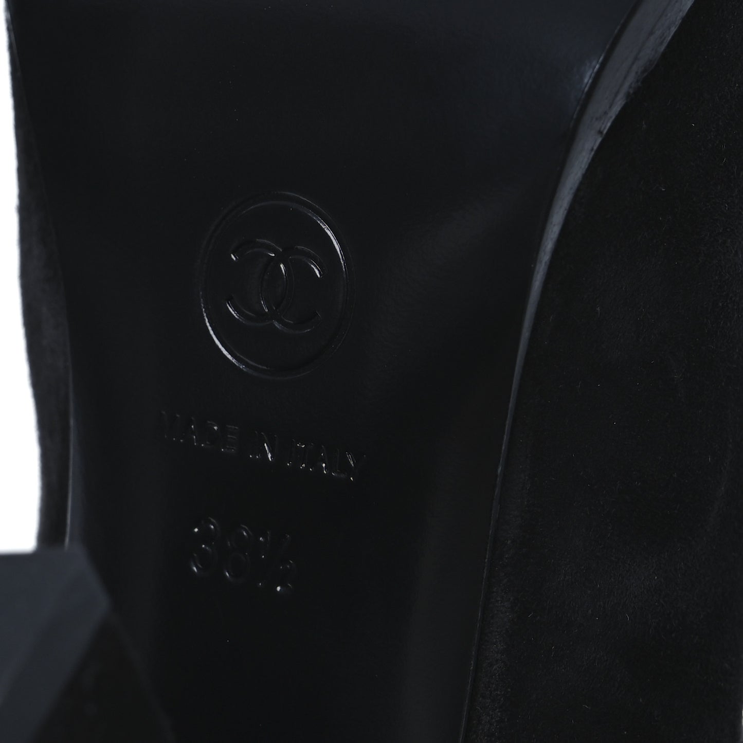 Suede Calfskin Grosgrain High Boots 38.5 Black