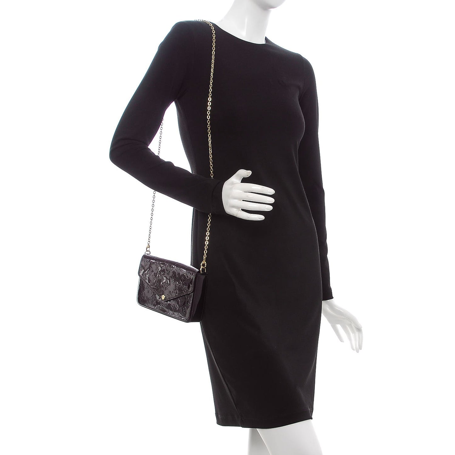 Vernis Pochette Felicie Chain Wallet Amarante