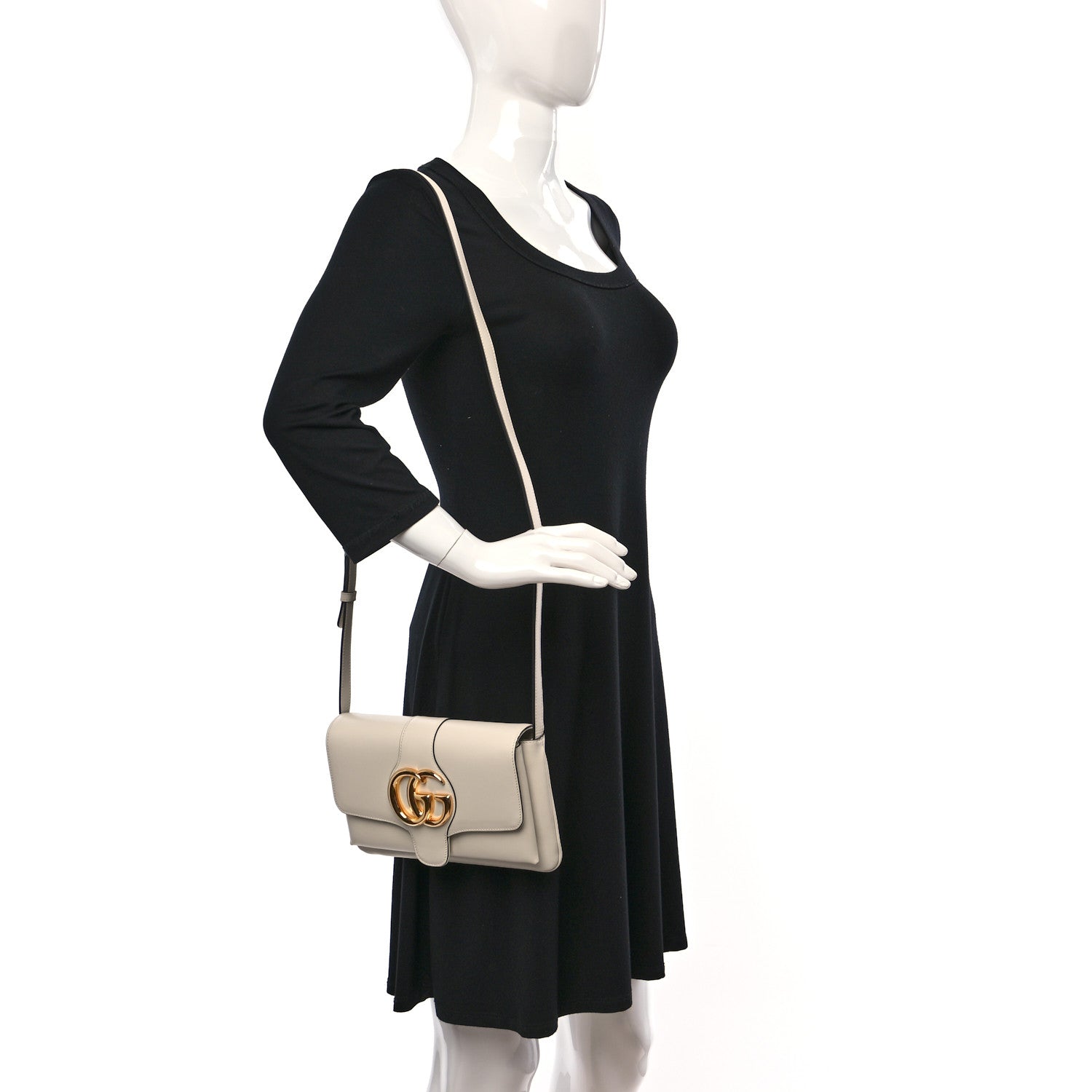 Gucci Calfskin Small Arli Flap Shoulder Bag Mystic White 2 of 9