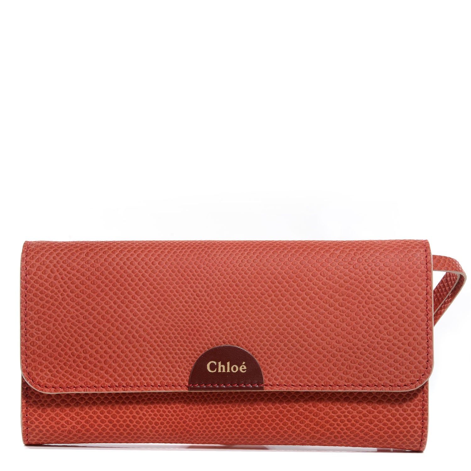 Chloe Lizard Embossed Bea Continental Flap Wallet Pink 1 of 8