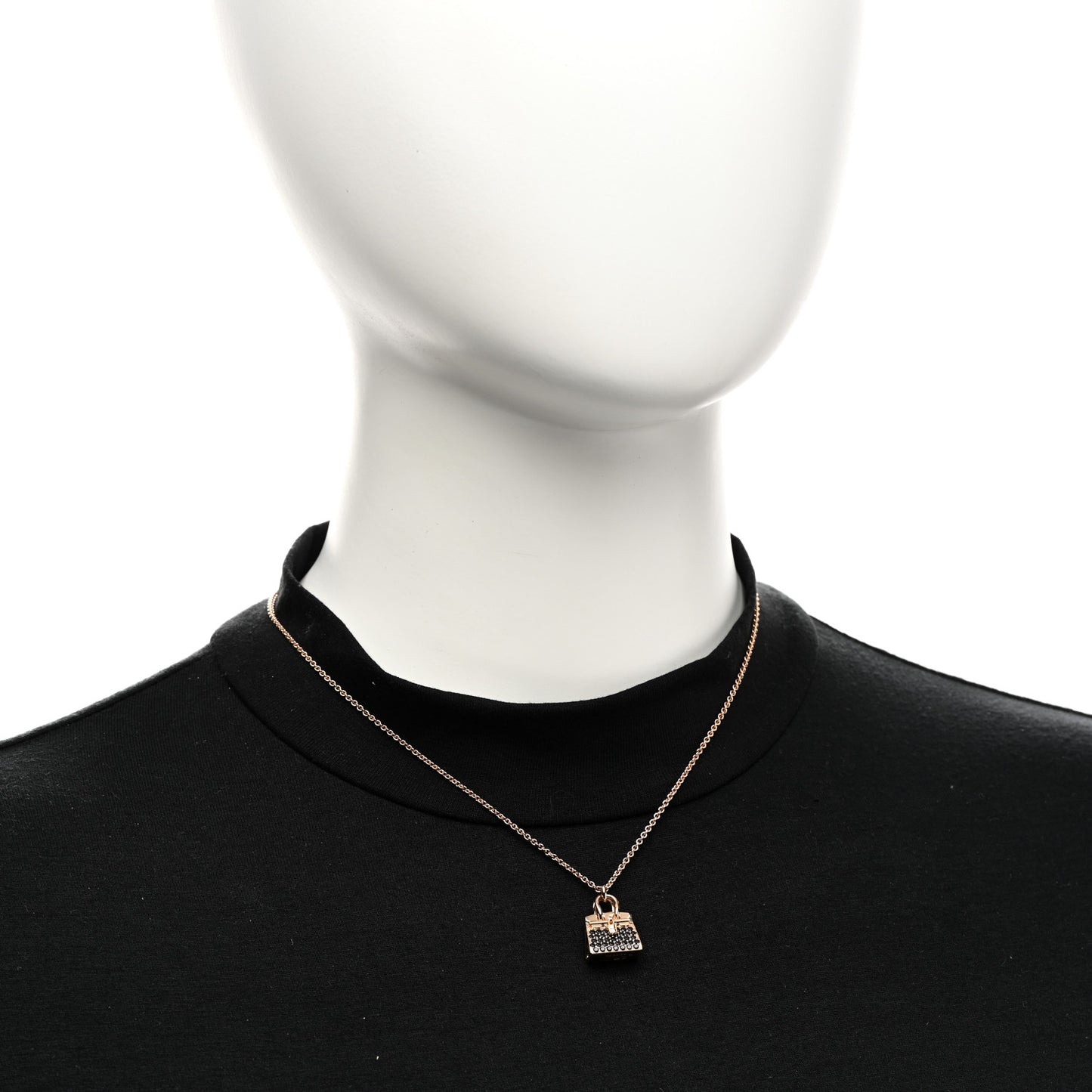 18K Rose Gold Black Spinel Birkin Pendant Necklace